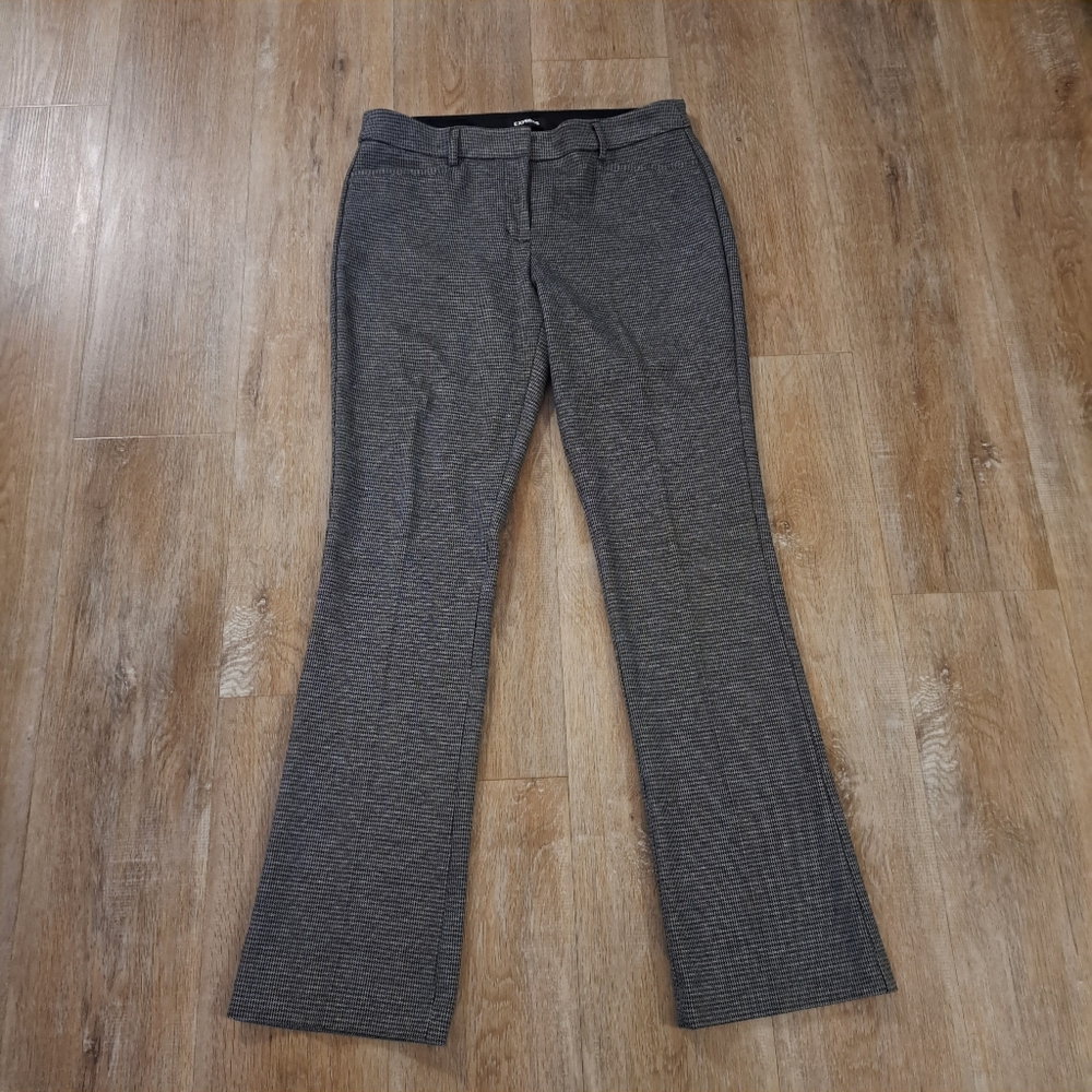 Express Columnist Barely Boot Mid Rise Patterned Stretch Dress Pants Women's 10